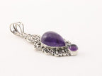 Opengewerkte zilveren hanger met amethist afbeelding 3