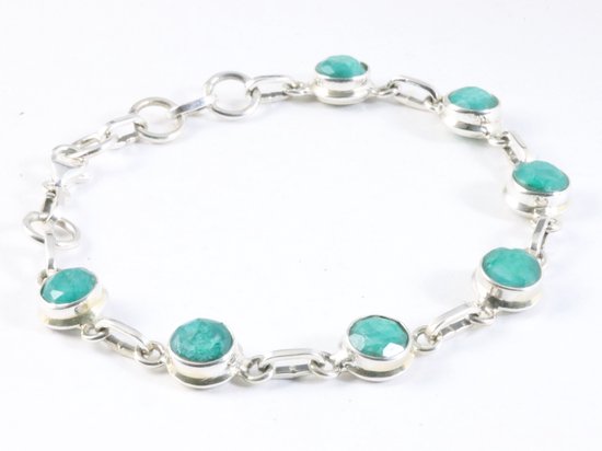Zilveren armband met smaragd afbeelding 2