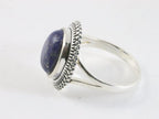 Bewerkte zilveren ring met lapis lazuli afbeelding 2