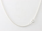 Bewerkte ovale zilveren hanger met smaragd aan ketting afbeelding 4