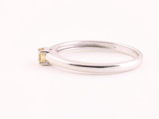 Fijne hoogglans zilveren ring met citrien afbeelding 2