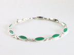 Hoogglans zilveren armband met jade afbeelding 2