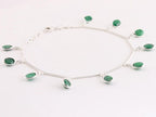Fijne zilveren enkelband met smaragd afbeelding 2