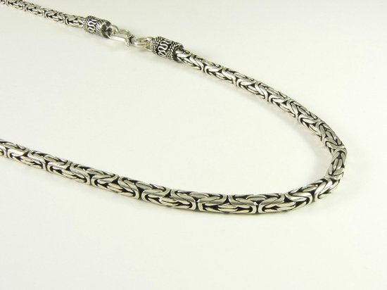 Zware zilveren ketting met koningsschakel afbeelding 2