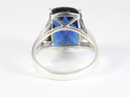 Zilveren ring met blauwe saffier en marcasiet afbeelding 3