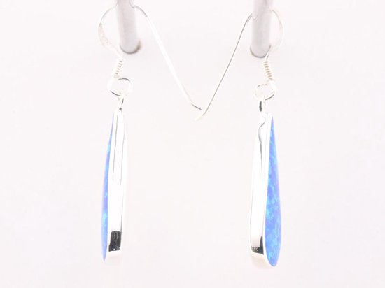 Druppelvormige zilveren oorbellen met Australische opaal afbeelding 2