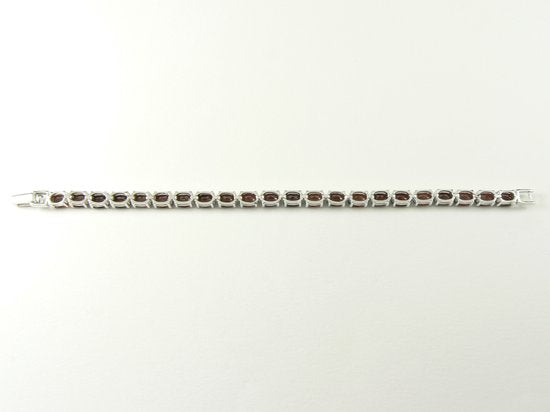 Zilveren tennisarmband met granaat afbeelding 4