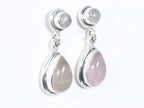 Zilveren oorstekers met rozenkwarts afbeelding 2