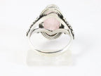 Bewerkte zilveren ring met rozenkwarts afbeelding 3