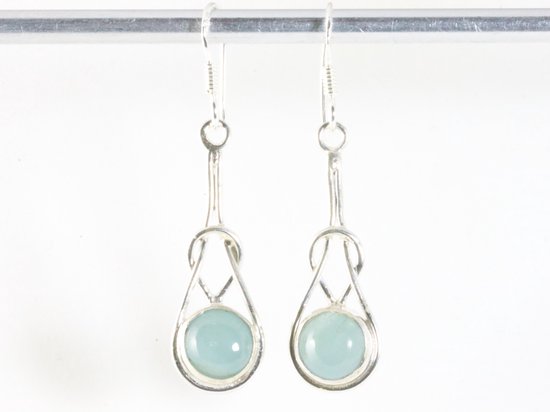 Zilveren oorbellen met aquamarijn afbeelding 4