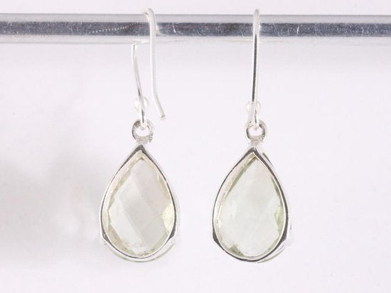 Zilveren oorbellen met groene amethist afbeelding 3