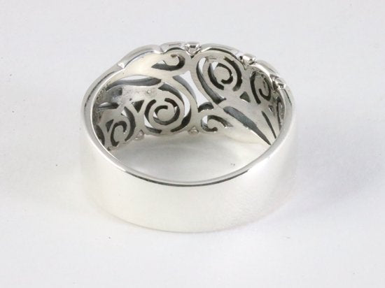 Brede opengewerkte zilveren ring afbeelding 3