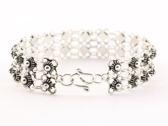Fijn bewerkte zilveren schakelarmband afbeelding 2