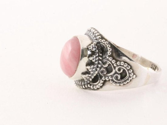 Bewerkte zilveren ring met rhodochrosiet afbeelding 3