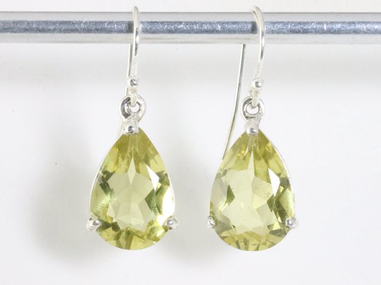 Zilveren oorbellen met lemon kwarts afbeelding 3