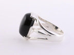 Opengewerkte zilveren ring met onyx afbeelding 2
