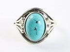 Bewerkte zilveren ring met turkoois afbeelding 4
