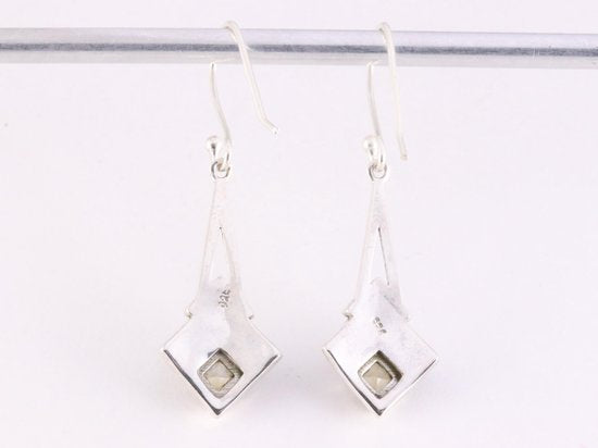 Bewerkte zilveren oorbellen met citrien afbeelding 3