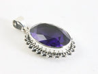 Bewerkte zilveren hanger met amethist afbeelding 2