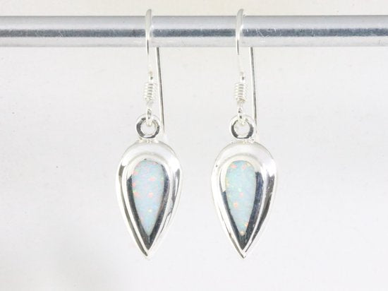 Fijne hoogglans zilveren oorbellen met welo opaal afbeelding 3