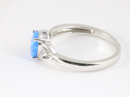 Hoogglans zilveren ring met Australische opaal afbeelding 2