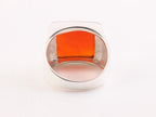 Hoogglans zilveren zegelring met carneool afbeelding 3