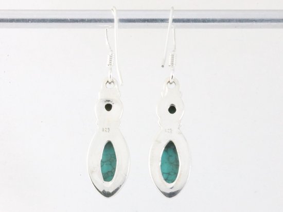 Zilveren oorbellen met turkoois afbeelding 3