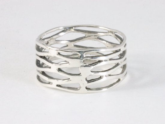 Opengewerkte zilveren ring afbeelding 2