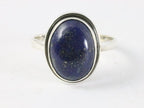 Ovale zilveren ring met lapis lazuli afbeelding 4
