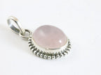 Fijne bewerkte ovale zilveren hanger met rozenkwarts afbeelding 2