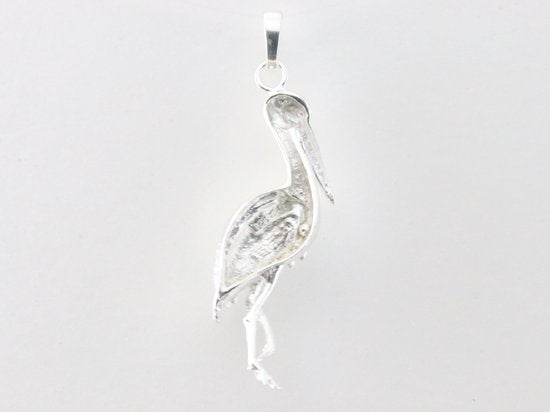 Zilveren kraanvogel hanger met Australische opaal afbeelding 3