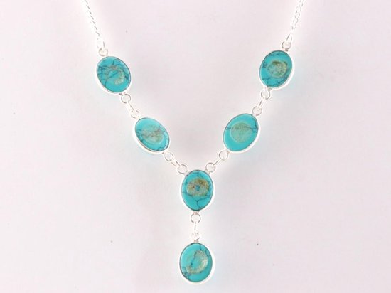 Zilveren ketting met turkoois afbeelding 2