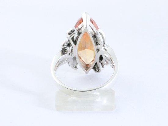 Zware zilveren ring met citrien en marcasiet afbeelding 3