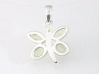 Zilveren vlinder hanger met prehniet afbeelding 3
