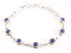 Fijne zilveren armband met lapis lazuli afbeelding 1