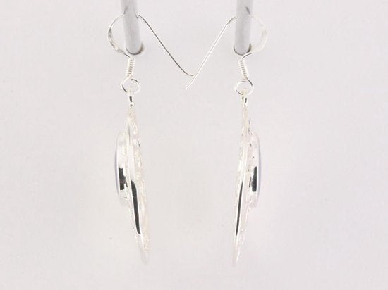 Grote opengewerkte zilveren oorbellen met lapis lazuli afbeelding 5