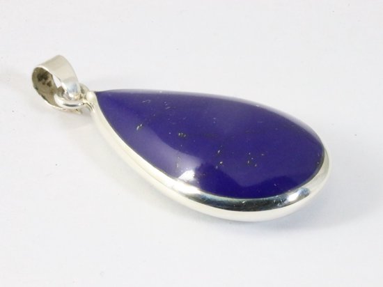 Druppelvormige zilveren hanger met lapis lazuli afbeelding 2