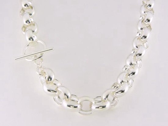 Zware zilveren ketting met grote jasseronschakels afbeelding 1