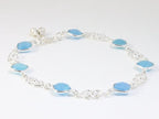 Zilveren enkelband met blauwe chalcedoon afbeelding 2