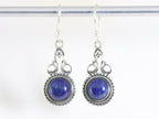 Bewerkte zilveren oorbellen met lapis lazuli afbeelding 3