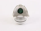 Bewerkte zilveren ring met smaragd afbeelding 3