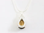 Zilveren hanger met tijgeroog en witte topaas aan ketting afbeelding 3