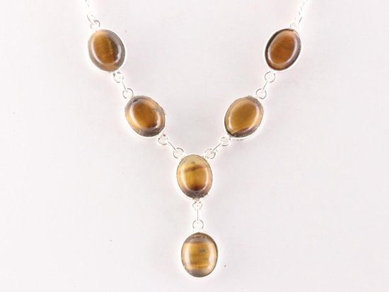 Zilveren ketting met tijgeroog afbeelding 3