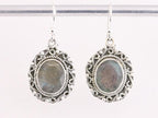 Bewerkte zilveren oorbellen met labradoriet afbeelding 4