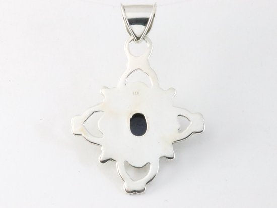 Traditionele bewerkte zilveren hanger met lapis lazuli afbeelding 3