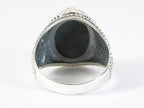 Zware bewerkte zilveren ring met onyx afbeelding 3