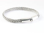 Gevlochten zilveren armband met kliksluiting afbeelding 2