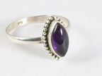 Fijne bewerkte zilveren ring met amethist afbeelding 1