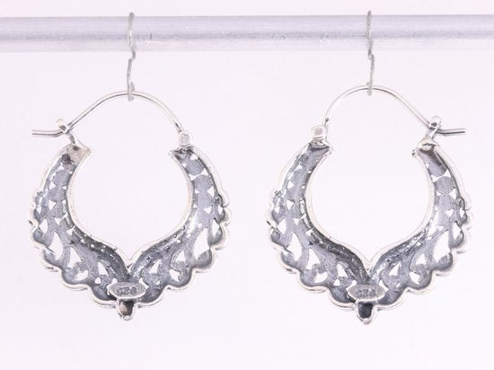 Traditionele fijne bewerkte zilveren oorringen afbeelding 3