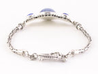 Traditionele zilveren armband met blauwe lace agaat en koningsschakels afbeelding 3